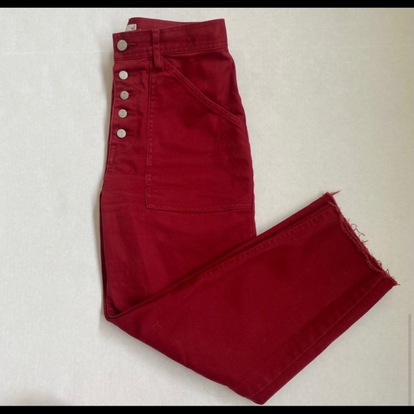 Aritzia Wilfred Free 6 Red Cropped Ankle Jeans 6 - Picture 5 of 9